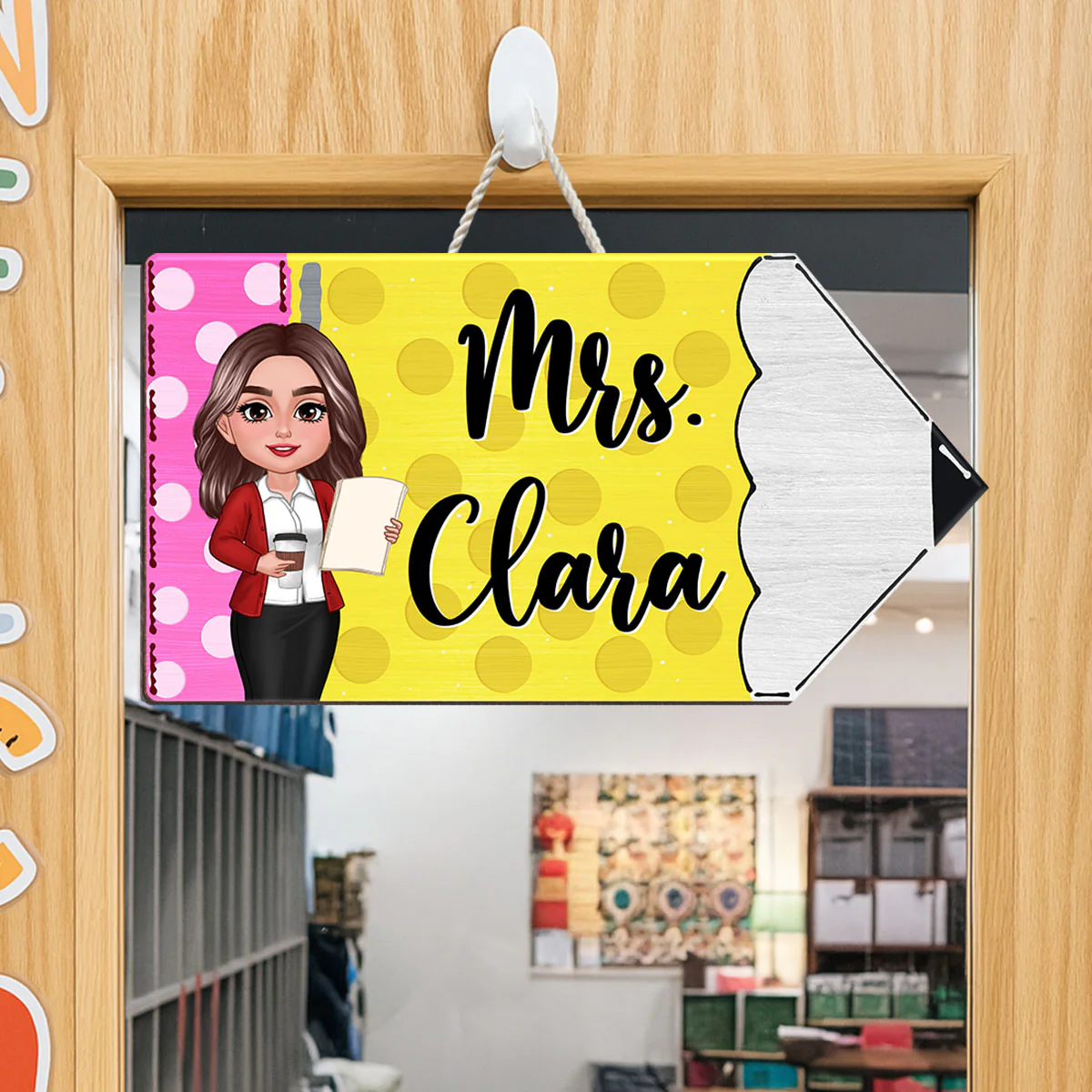 Teacher Pencil Personalized Wood Sign - Image 3