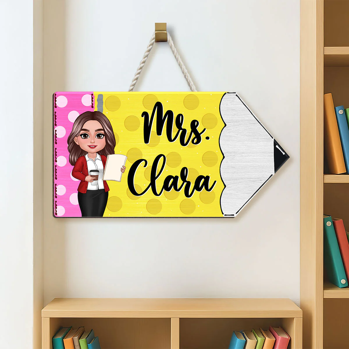 Teacher Pencil Personalized Wood Sign - Image 4