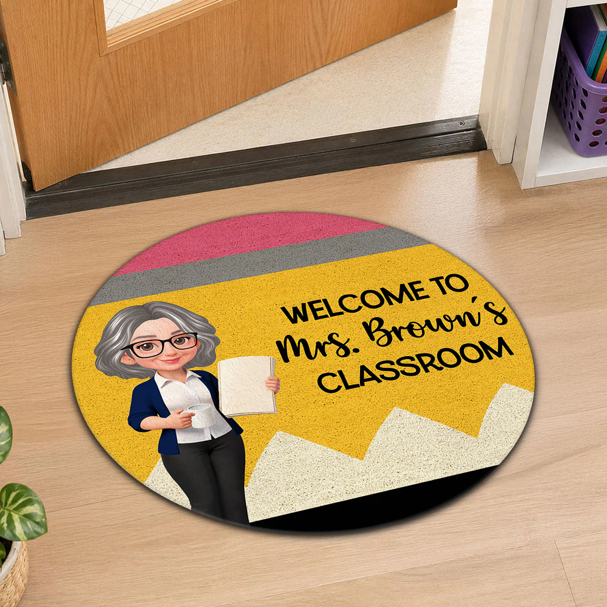 Teacher Pencil Welcome To Classroom Happy Learning - Personalized Doormat - Back To School, Classroom Decor - Image 8