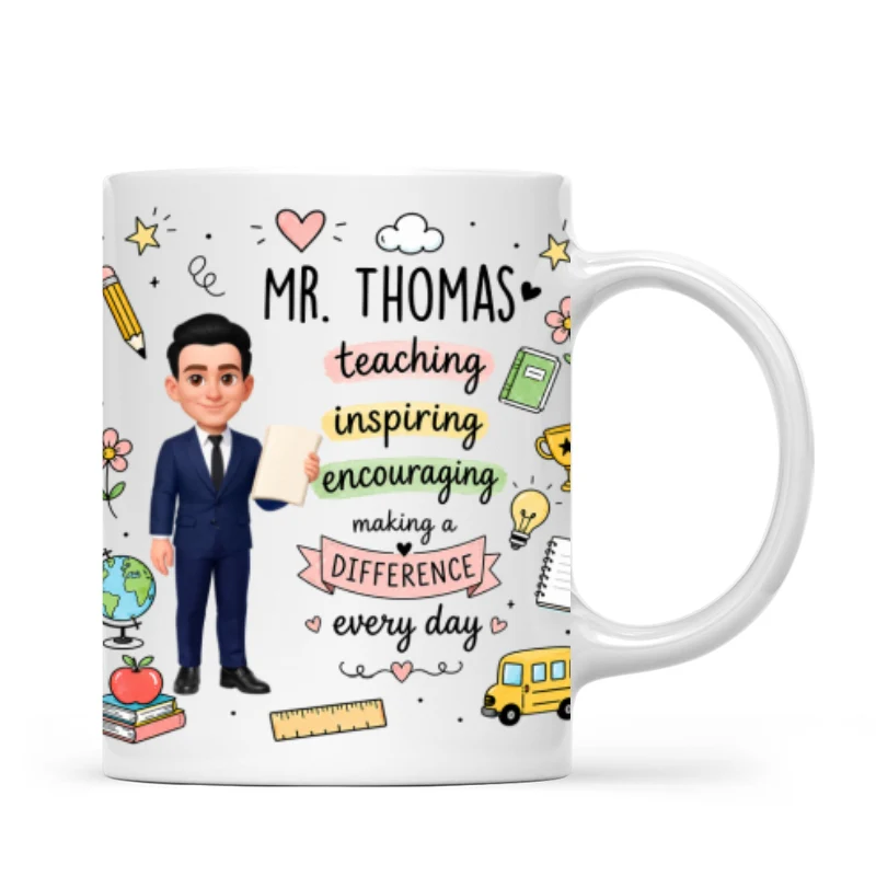Teacher Teaching Inspiring Encouraging - Personalized Mug - Teacher Appreciation Gift, Back To School Gift For Teachers - Image 7