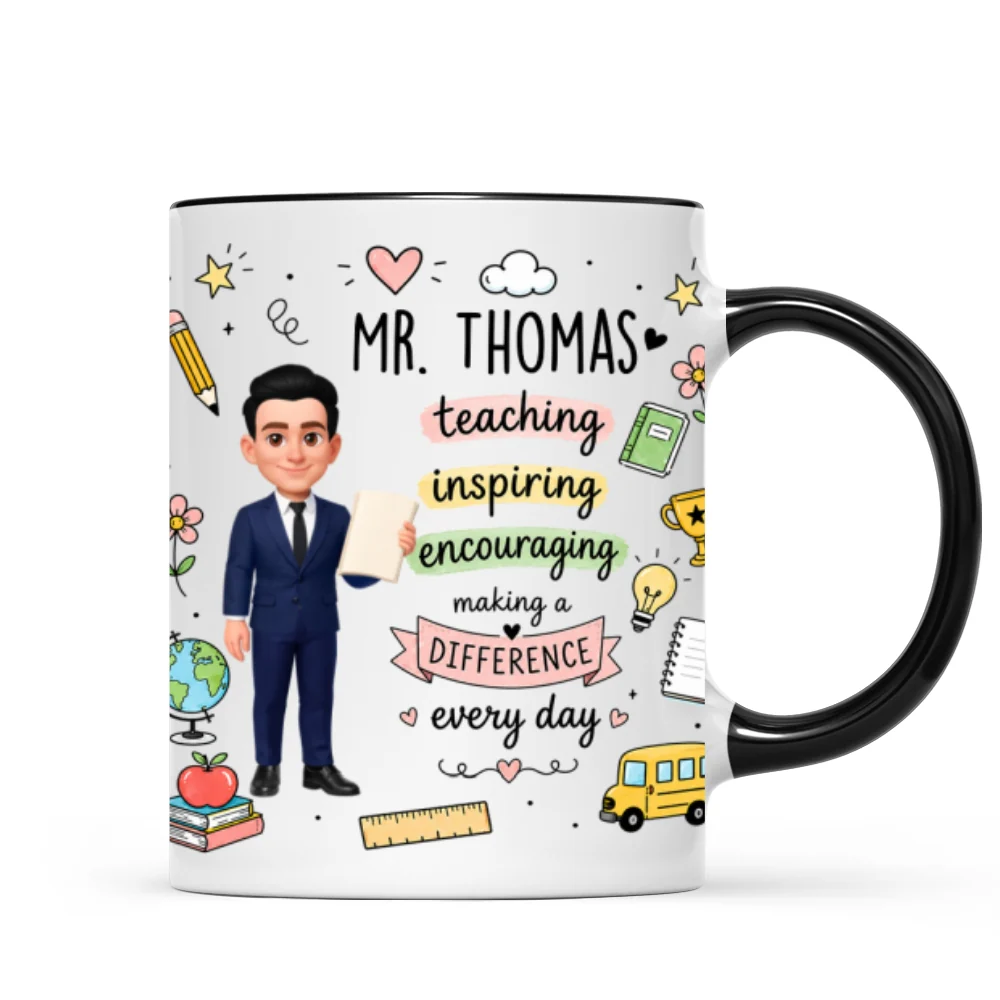Teacher Teaching Inspiring Encouraging - Personalized Mug - Teacher Appreciation Gift, Back To School Gift For Teachers - Image 8