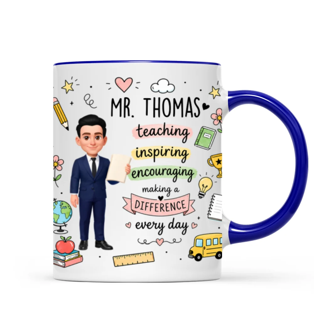 Teacher Teaching Inspiring Encouraging - Personalized Mug - Teacher Appreciation Gift, Back To School Gift For Teachers - Image 9