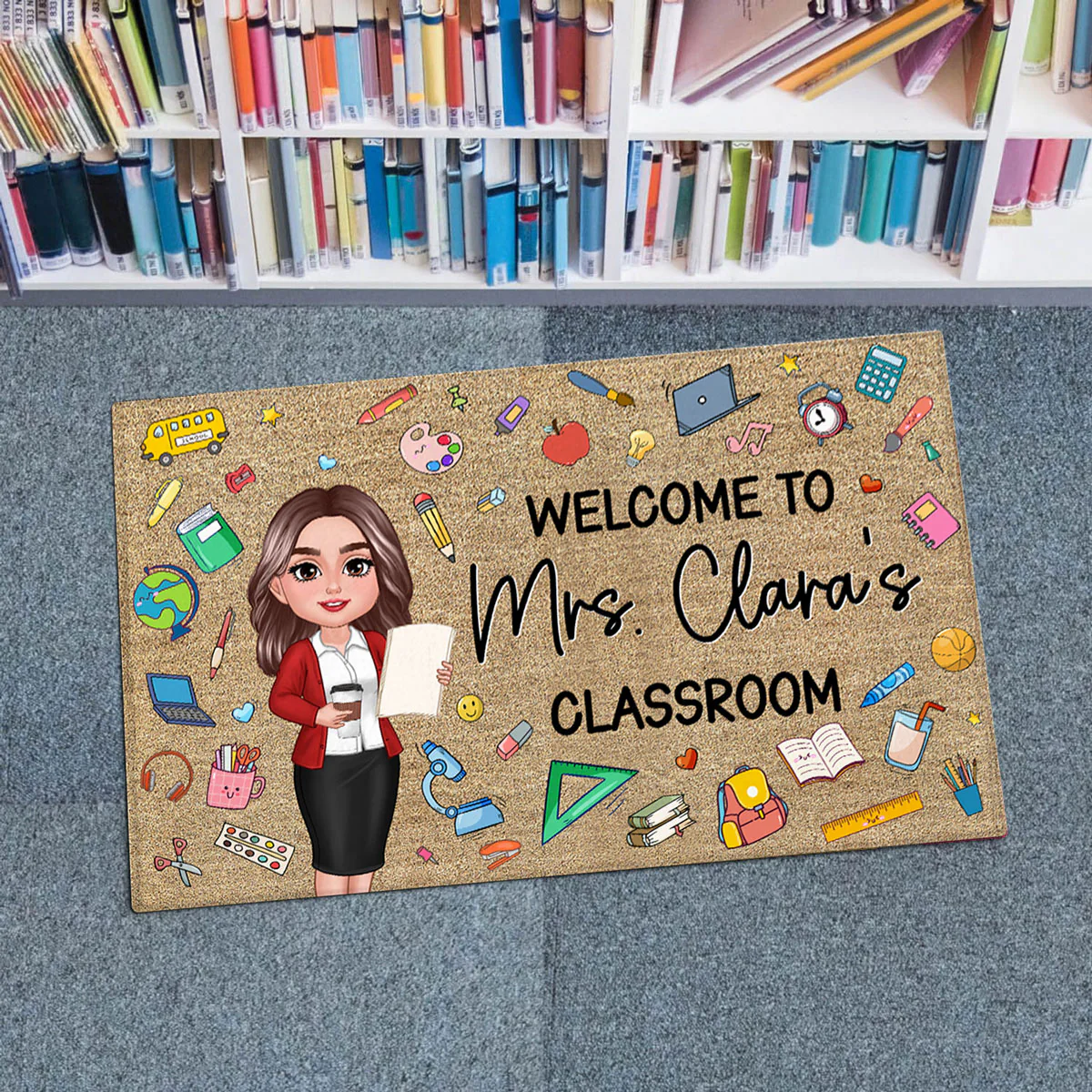 Teacher Things Welcome To Classroom - Personalized Doormat - Gift For Teacher - Image 5