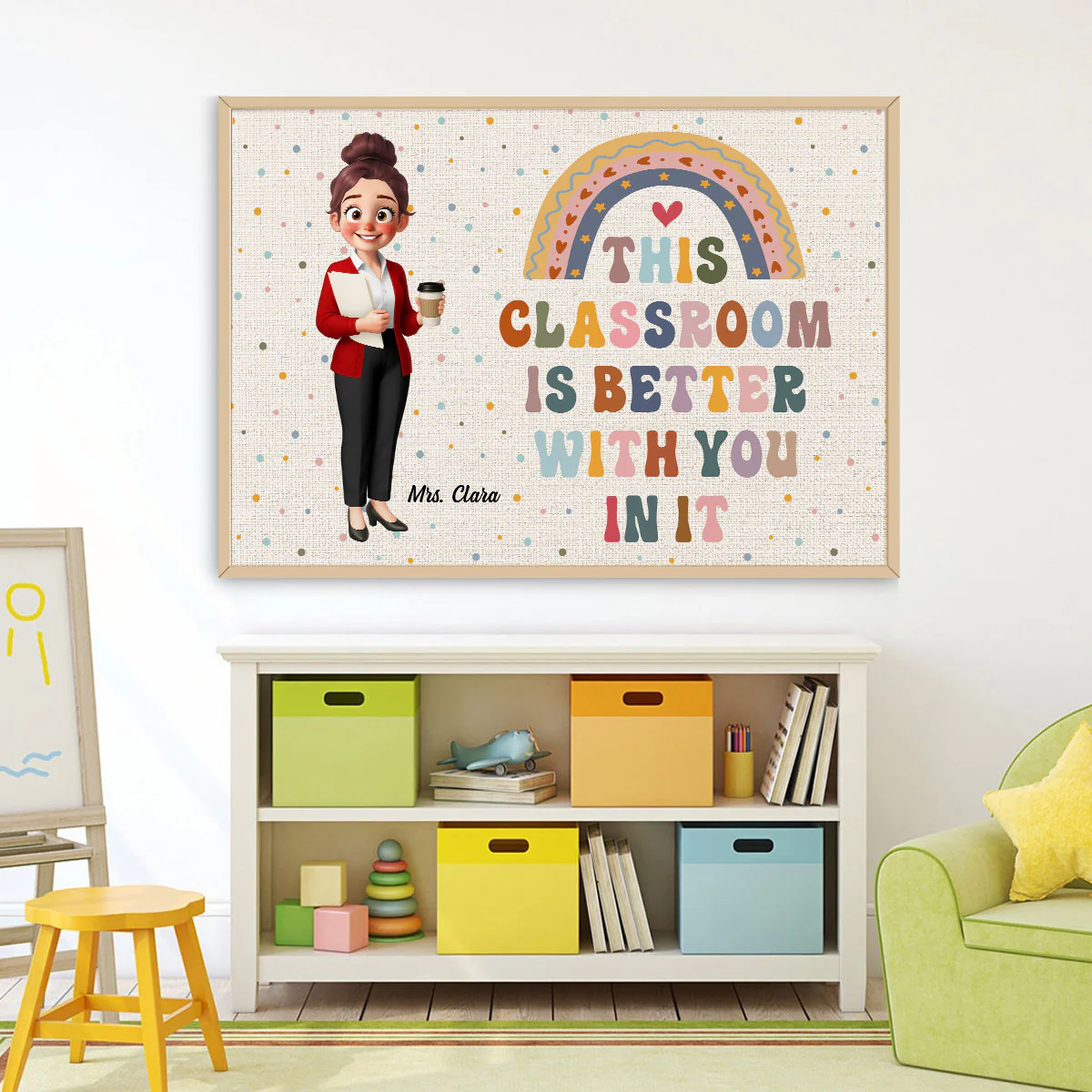 Teacher This Classroom Is Better With You In It Personalized Poster, Boho Classroom Decor - Image 5