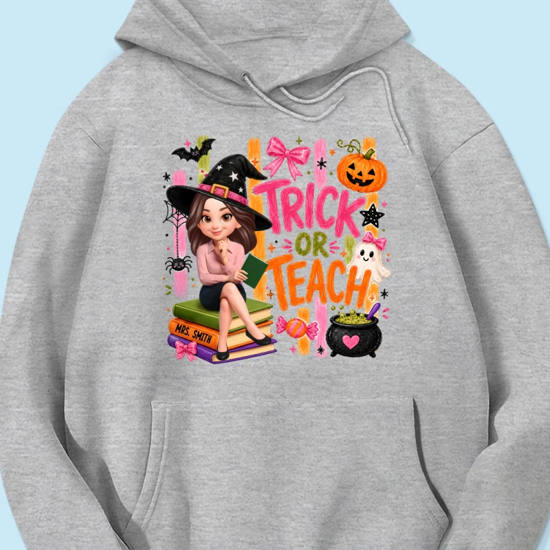 Teacher Treat or Teach - Personalized Shirt - Halloween Shirt for Teachers - Image 23