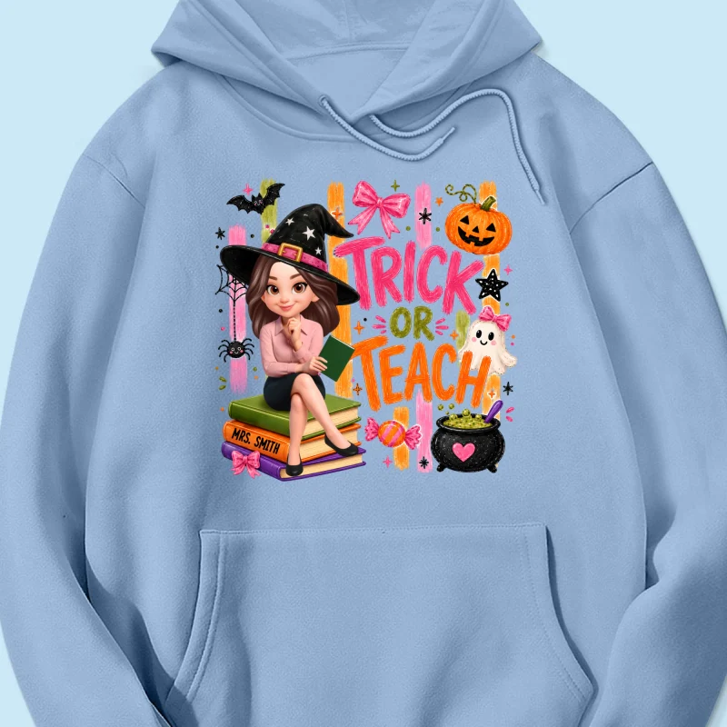 Teacher Treat or Teach - Personalized Shirt - Halloween Shirt for Teachers - Image 25