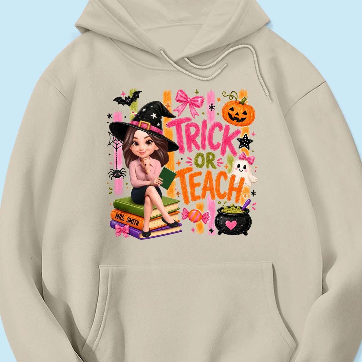 Teacher Treat or Teach - Personalized Shirt - Halloween Shirt for Teachers - Image 26