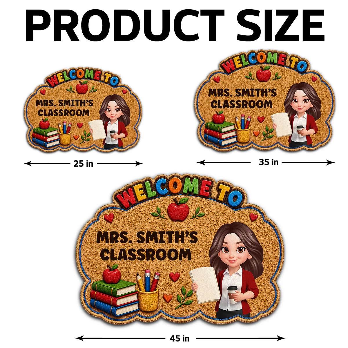 Teacher Welcome To Classroom Happy Learning - Personalized Doormat - Back To School, Classroom Decor - Image 5