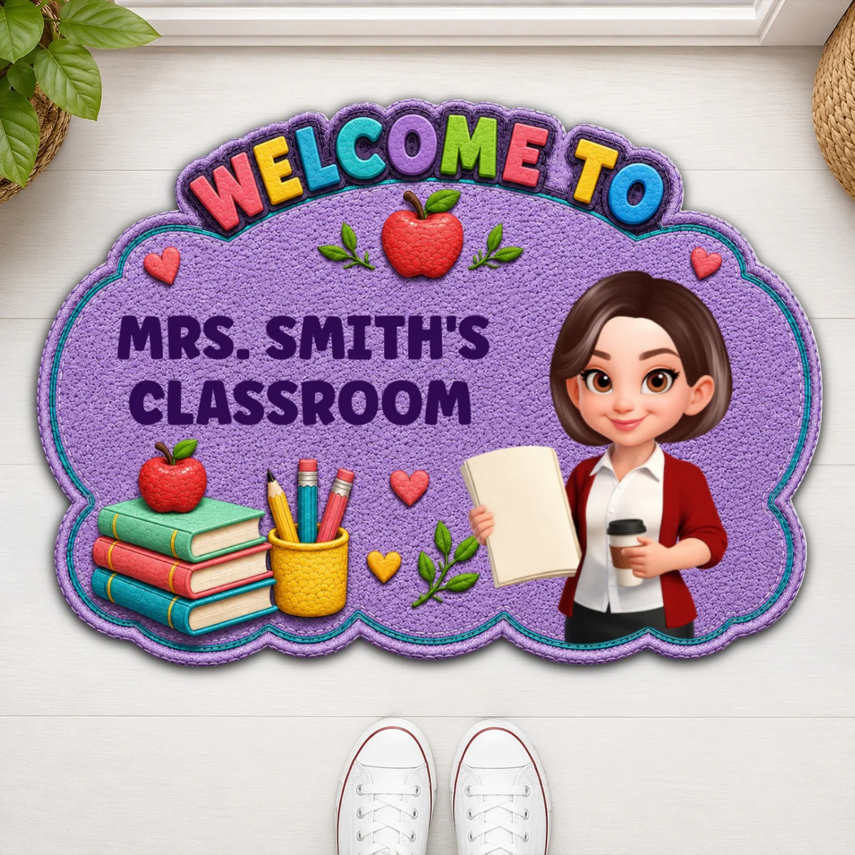 Teacher Welcome To Classroom Happy Learning - Personalized Doormat - Back To School, Classroom Decor - Image 9