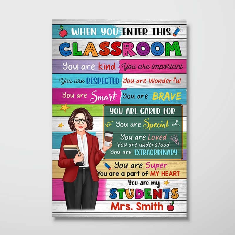 Teacher When You Enter This Classroom Personalized Vertical Poster - Image 2