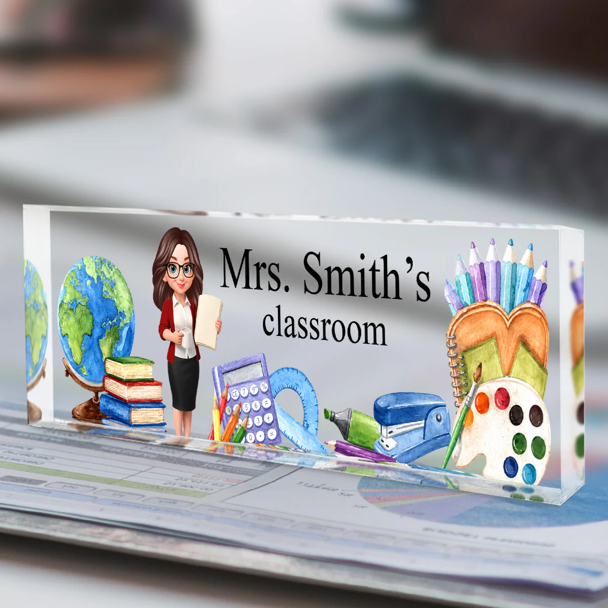 Teacher's Classroom Custom Teacher Name Sign - Personalized Name Desk Plate - Back to School Gift for Teacher - Image 4