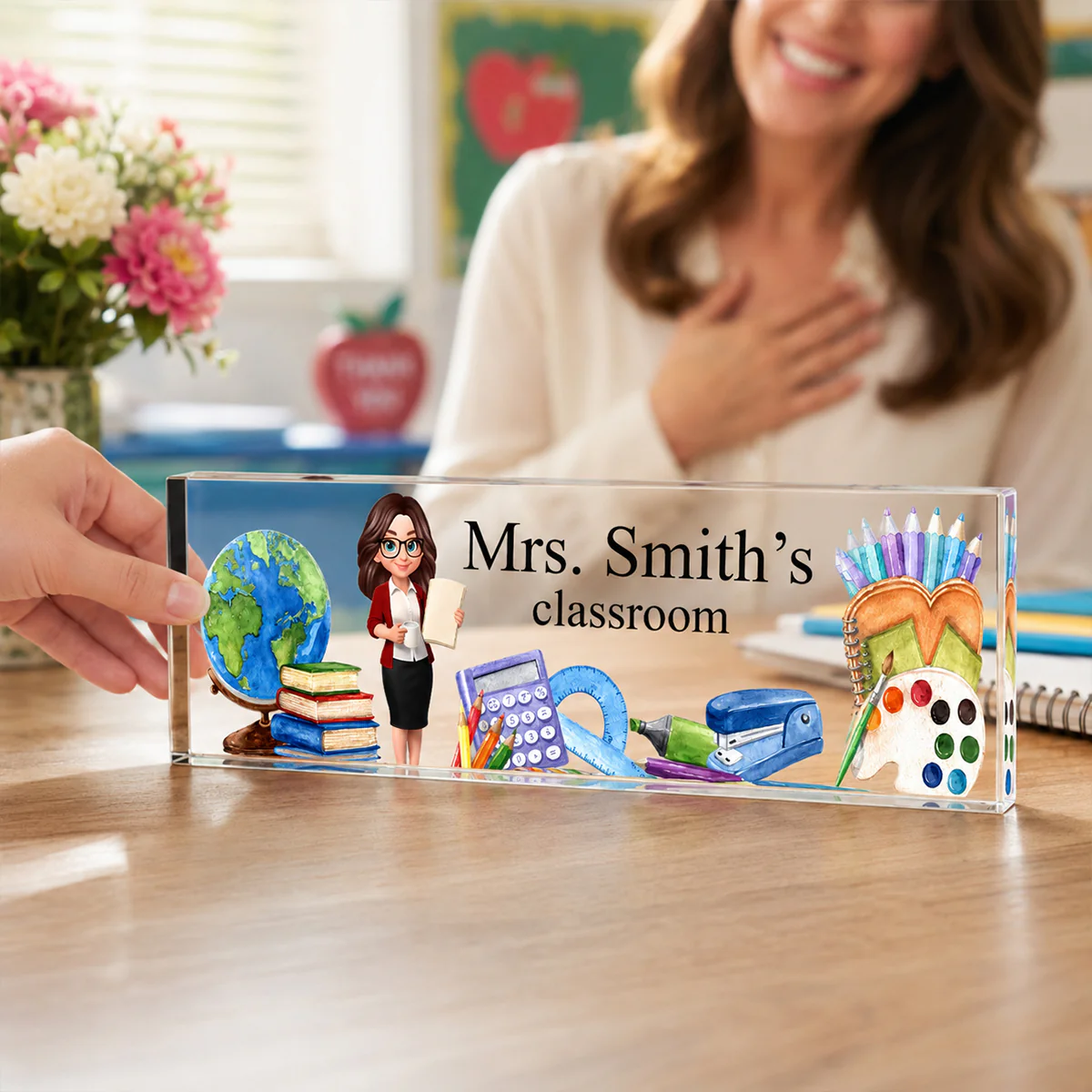 Teacher's Classroom Custom Teacher Name Sign - Personalized Name Desk Plate - Back to School Gift for Teacher - Image 6
