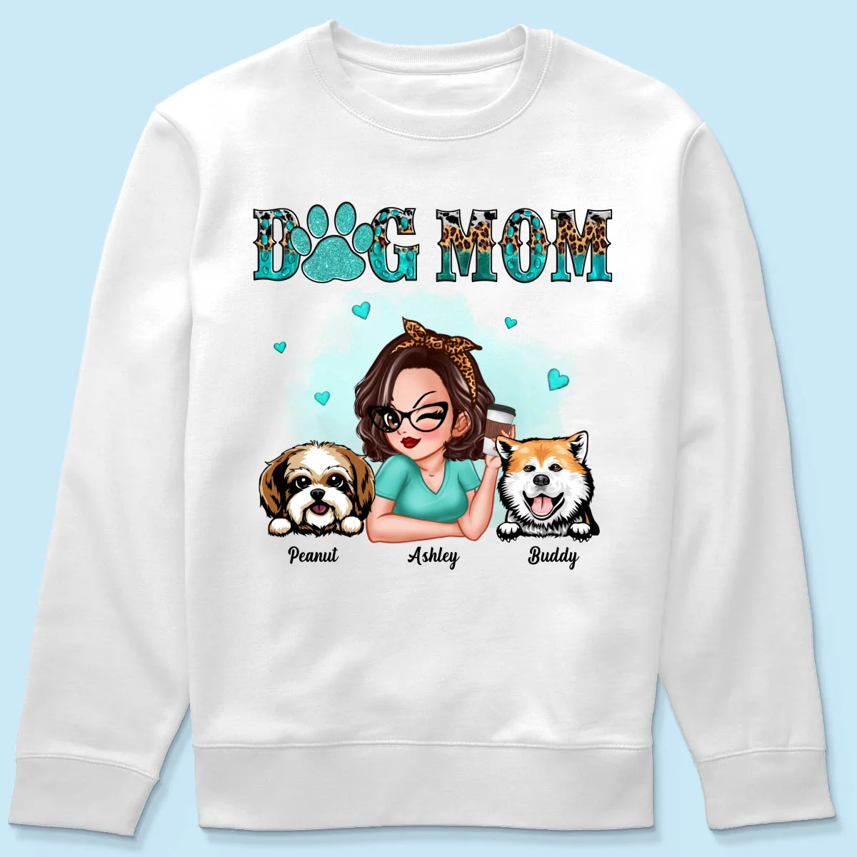 Teal And Leopard Dog Mom Gift For Dog Lovers Personalized Shirt - Image 13
