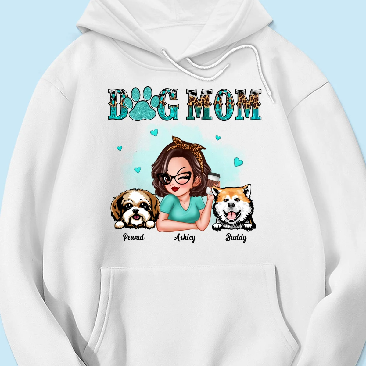 Teal And Leopard Dog Mom Gift For Dog Lovers Personalized Shirt - Image 17