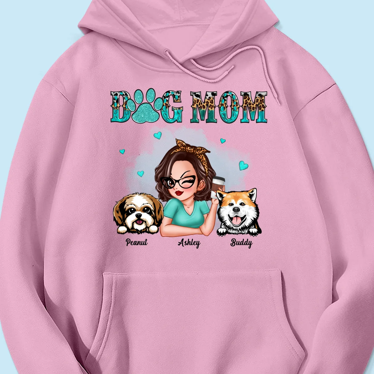 Teal And Leopard Dog Mom Gift For Dog Lovers Personalized Shirt - Image 19