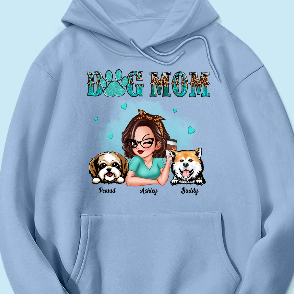 Teal And Leopard Dog Mom Gift For Dog Lovers Personalized Shirt - Image 20