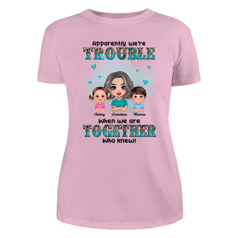 Teal And Leopard Doll Grandma Grandkids Trouble Together Personalized shirt - Image 11