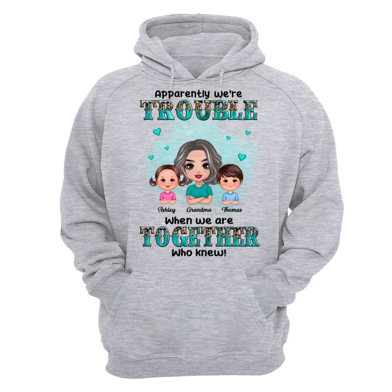Teal And Leopard Doll Grandma Grandkids Trouble Together Personalized shirt - Image 14