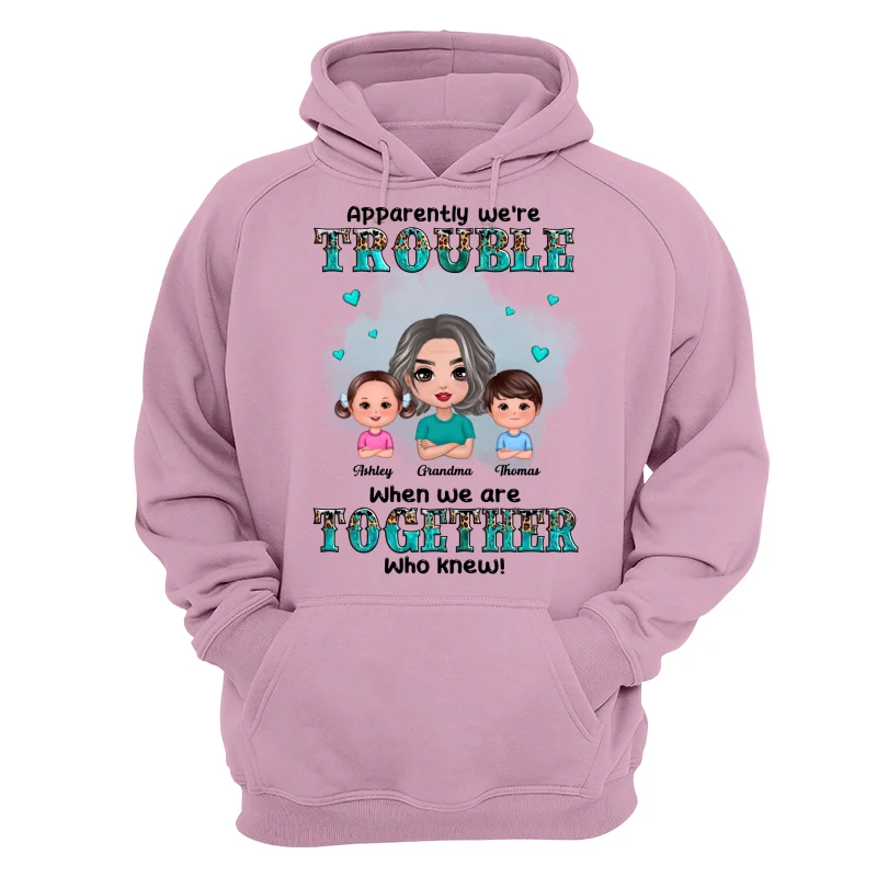 Teal And Leopard Doll Grandma Grandkids Trouble Together Personalized shirt - Image 15