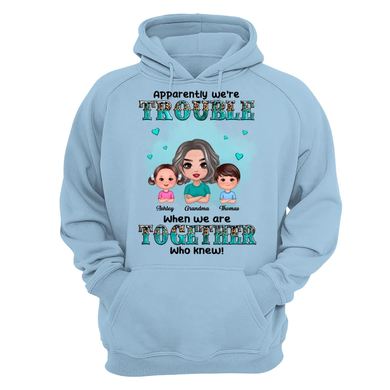 Teal And Leopard Doll Grandma Grandkids Trouble Together Personalized shirt - Image 16
