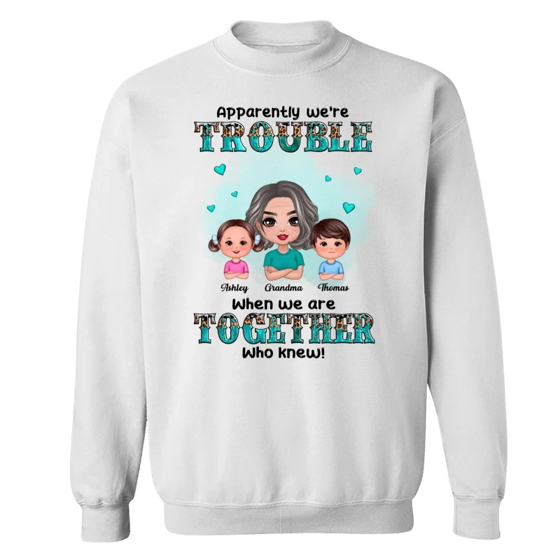 Teal And Leopard Doll Grandma Grandkids Trouble Together Personalized shirt - Image 17