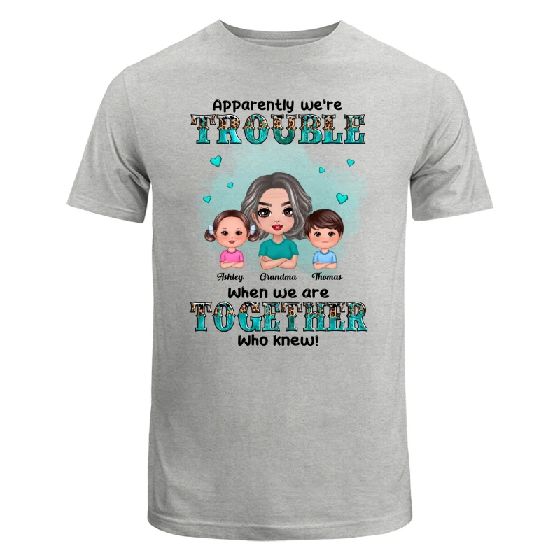 Teal And Leopard Doll Grandma Grandkids Trouble Together Personalized shirt - Image 6