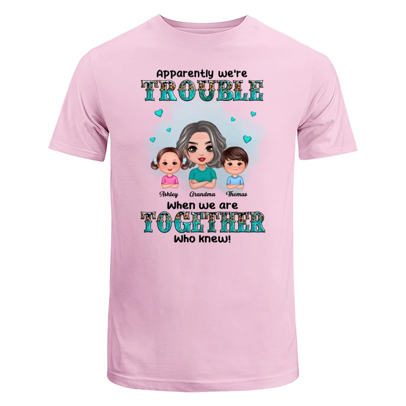 Teal And Leopard Doll Grandma Grandkids Trouble Together Personalized shirt - Image 7