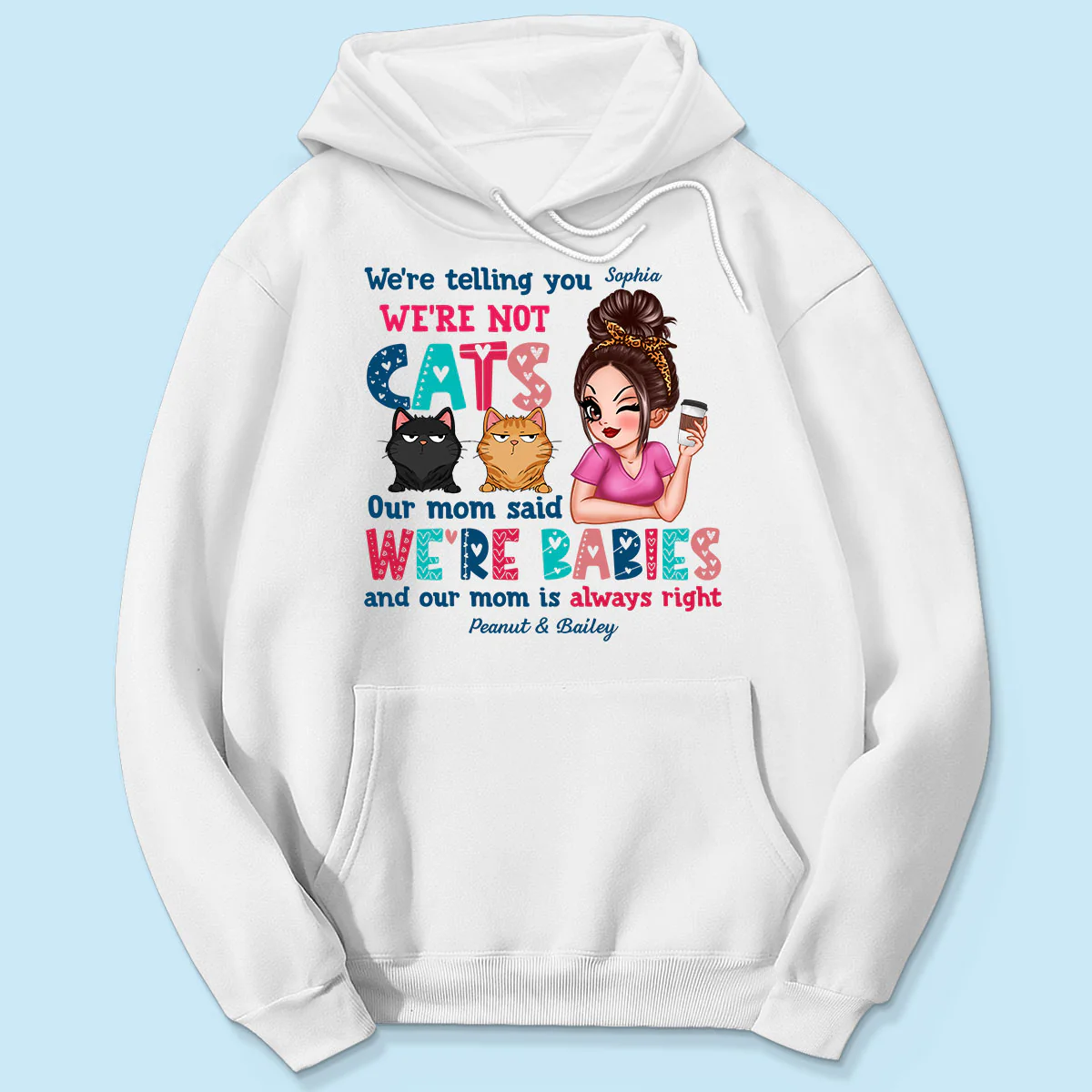 Telling You Not A Cat Sassy Woman & Funny Cat Personalized Shirt - Image 5