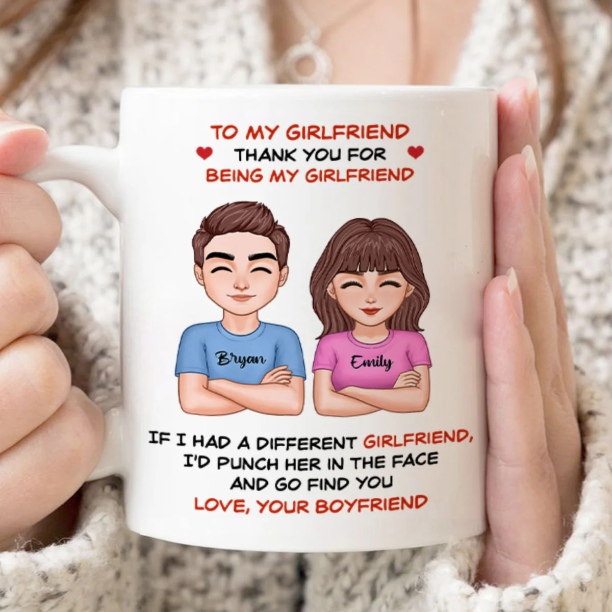 Thank You For Being My Girlfriend Boyfriend Husband Wife Funny Personalized Mug - Image 5