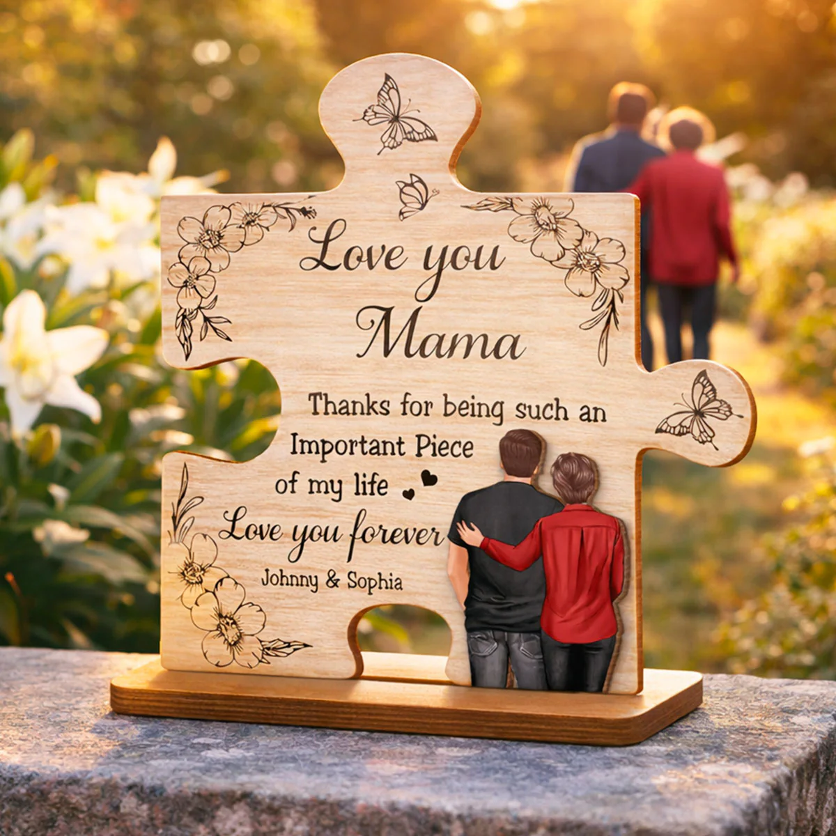 Thank You for Being Such an Important Piece of My Life Mom - Personalized 2-Layered Wooden Plaque - Heartfelt Gift for Mom - Image 6