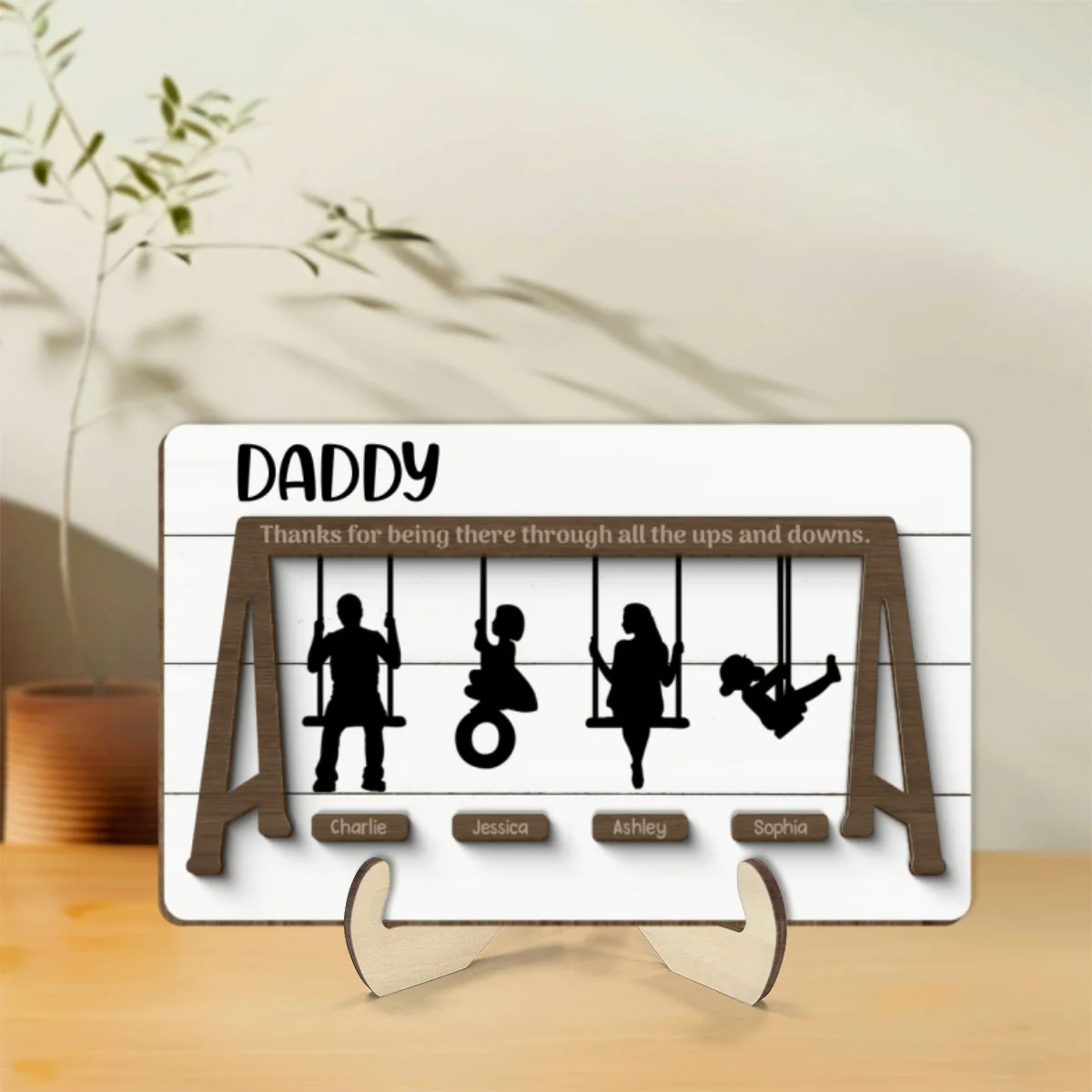Thank You For Being There Through Up And Down 2-Layer Wooden Plaque, Gift, Gift - Image 8