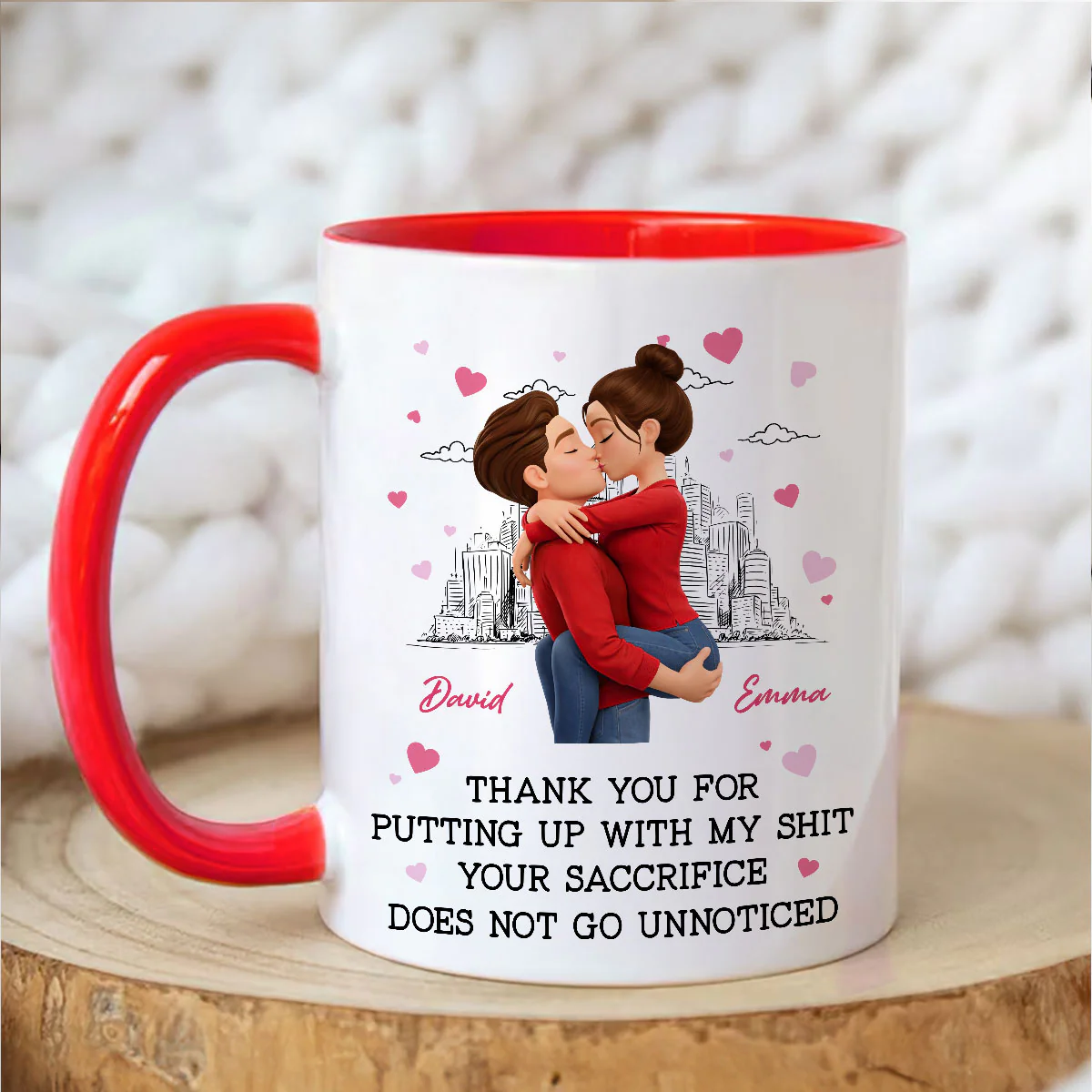 Thank You for Putting Up with My Sh*t - Personalized Mug - Funny Valentine's Day Gift for Her - Image 2