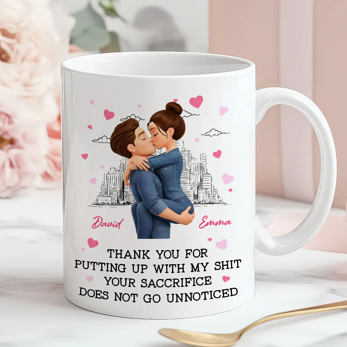 Thank You for Putting Up with My Sh*t - Personalized Mug - Funny Valentine's Day Gift for Her - Image 6