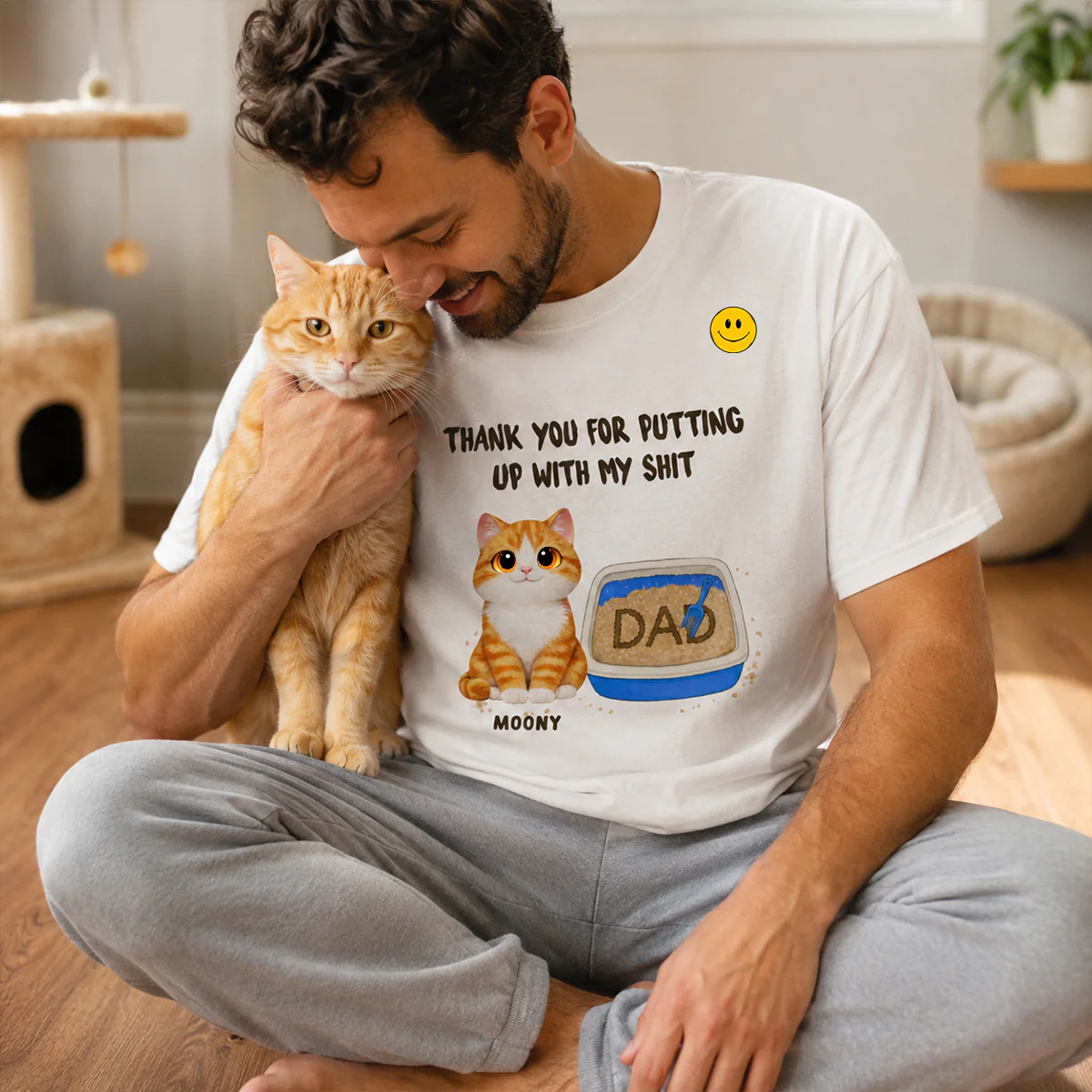 Thank You for Putting up with My Sh*t - Personalized Shirt - Funny Father's Day Gift for Cat Dad - Image 5