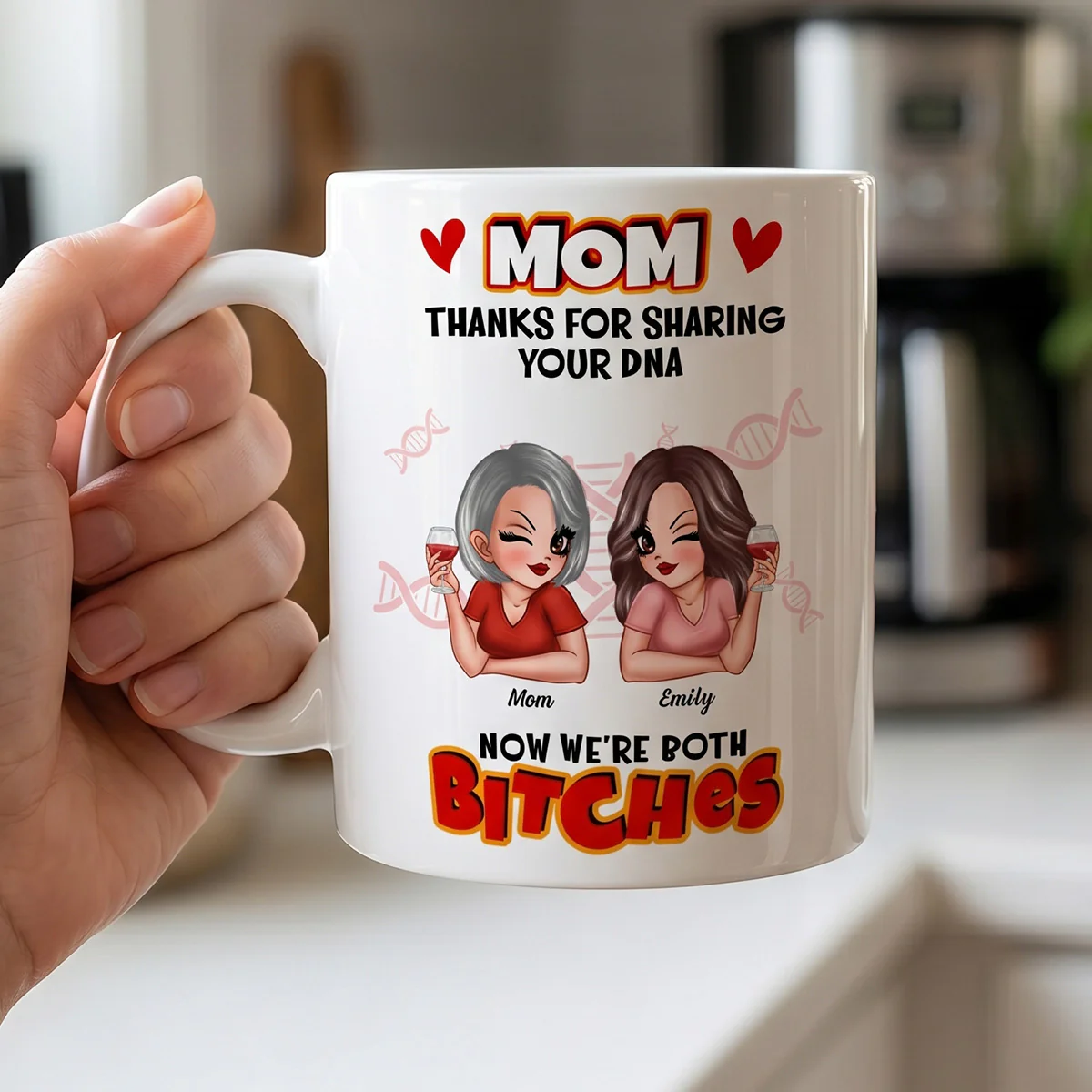 Thank You For Sharing Your DNA - Personalized Mug - Funny Mother's Day Gift For Mom From Daughter - Image 5
