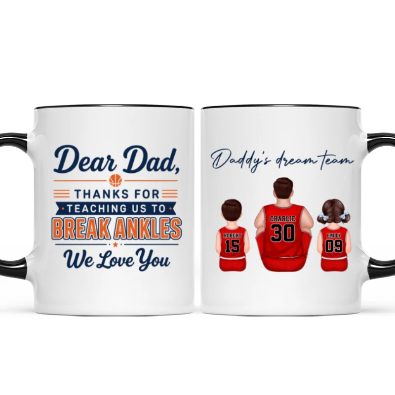 Thank You For Teaching Us To Break Ankles Basketball Dad & Kids - Personalized Mug - Father's Day Gift For Dad, Husband - Image 10