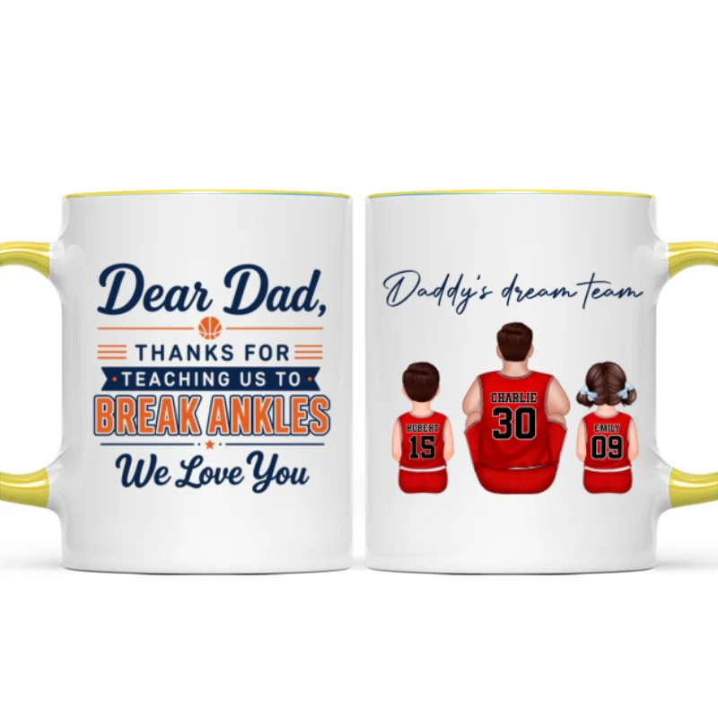 Thank You For Teaching Us To Break Ankles Basketball Dad & Kids - Personalized Mug - Father's Day Gift For Dad, Husband - Image 15