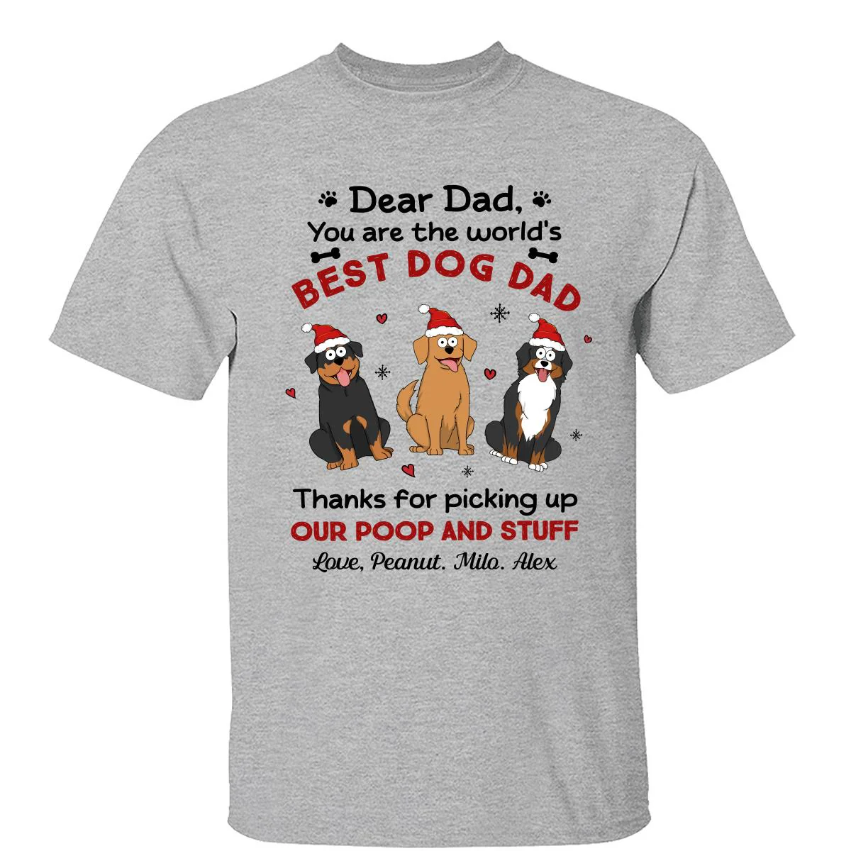 Thank You World‘s Best Dog Dad Funny Dog Cartoon Personalized Shirt