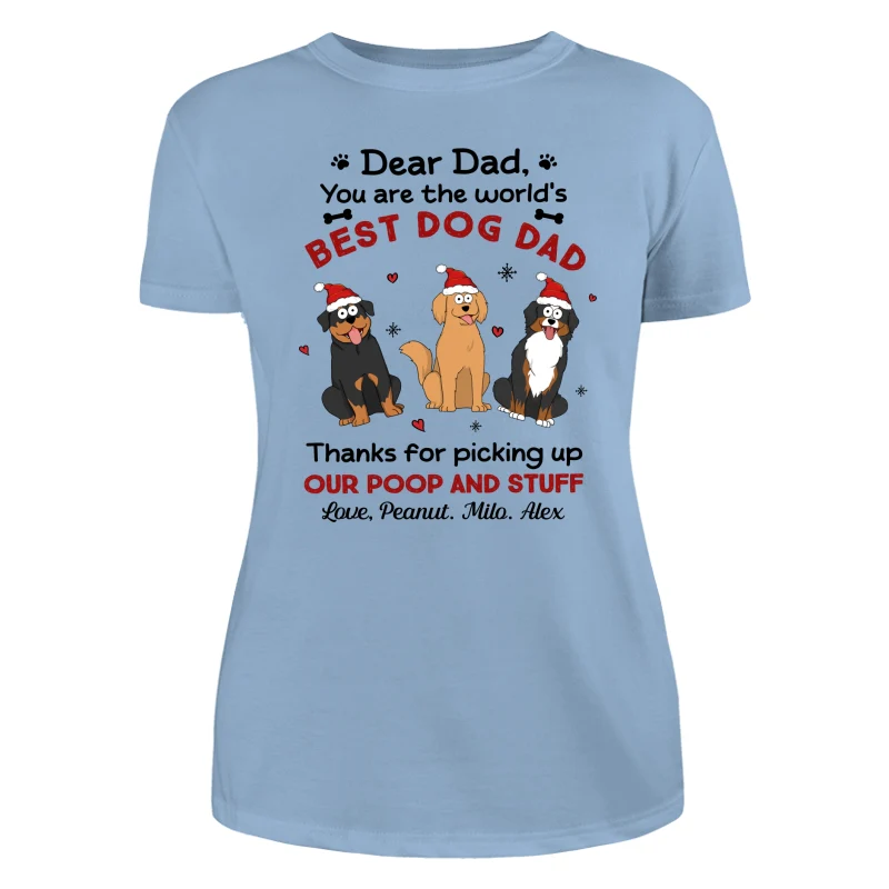 Thank You World‘s Best Dog Dad Funny Dog Cartoon Personalized Shirt - Image 12