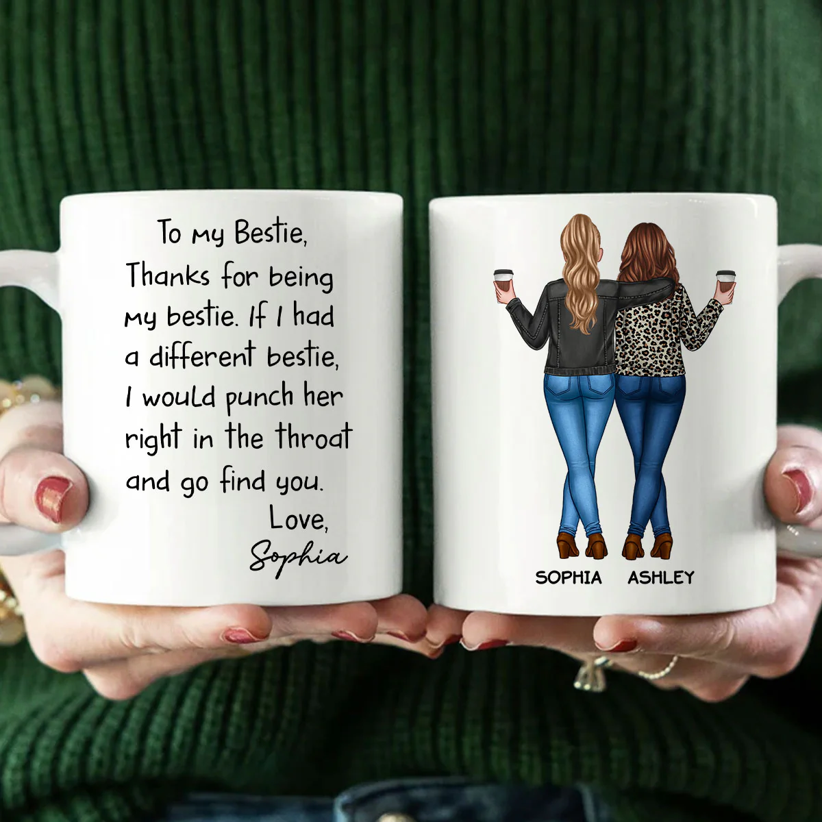 Thanks For Being My Bestie Funny Gift For Best Friends Personalized Mug - Image 3