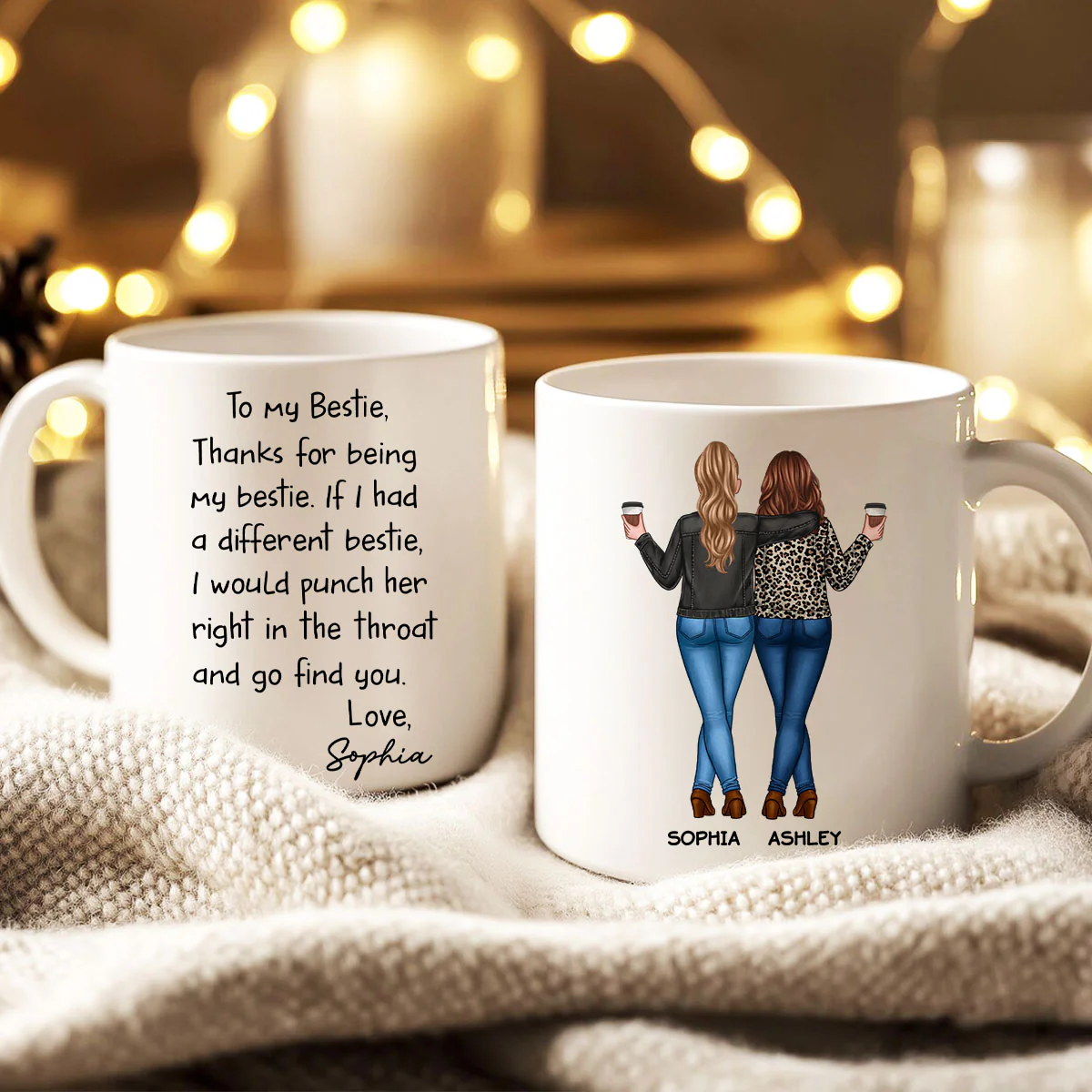 Thanks For Being My Bestie Funny Gift For Best Friends Personalized Mug - Image 4