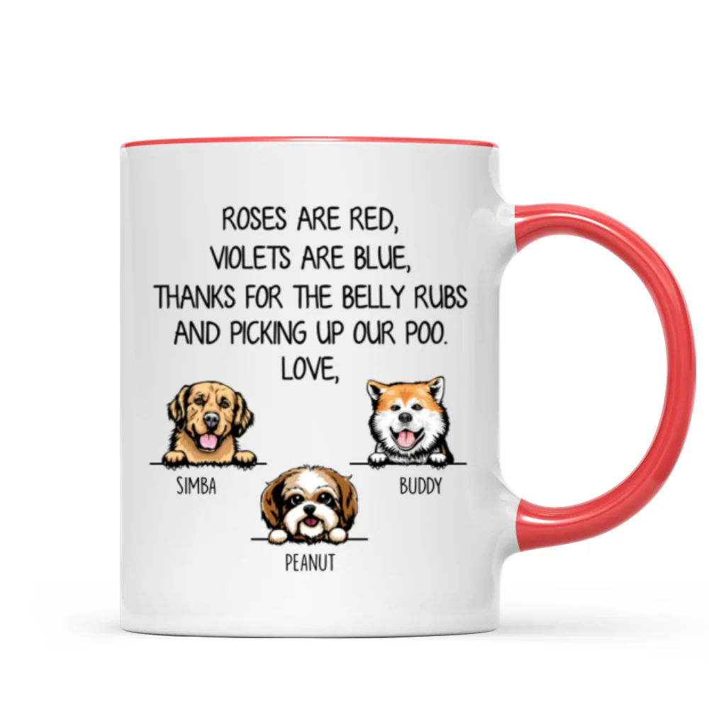 Thanks For Belly Rubs And Picking Up Poo Peeking Dog Personalized Mug - Gift For Dog Mom - Gift For Dog Dad - Image 7