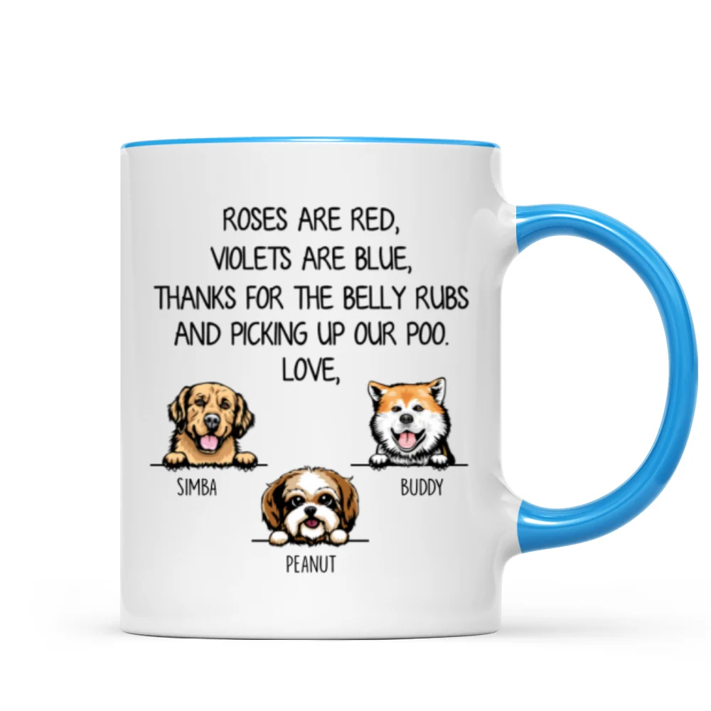 Thanks For Belly Rubs And Picking Up Poo Peeking Dog Personalized Mug - Gift For Dog Mom - Gift For Dog Dad - Image 8