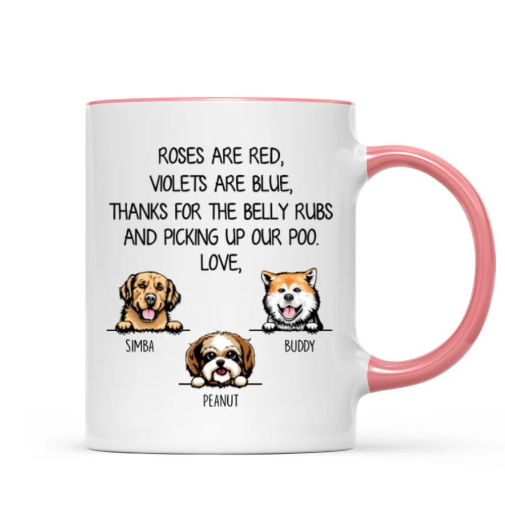 Thanks For Belly Rubs And Picking Up Poo Peeking Dog Personalized Mug - Gift For Dog Mom - Gift For Dog Dad - Image 9