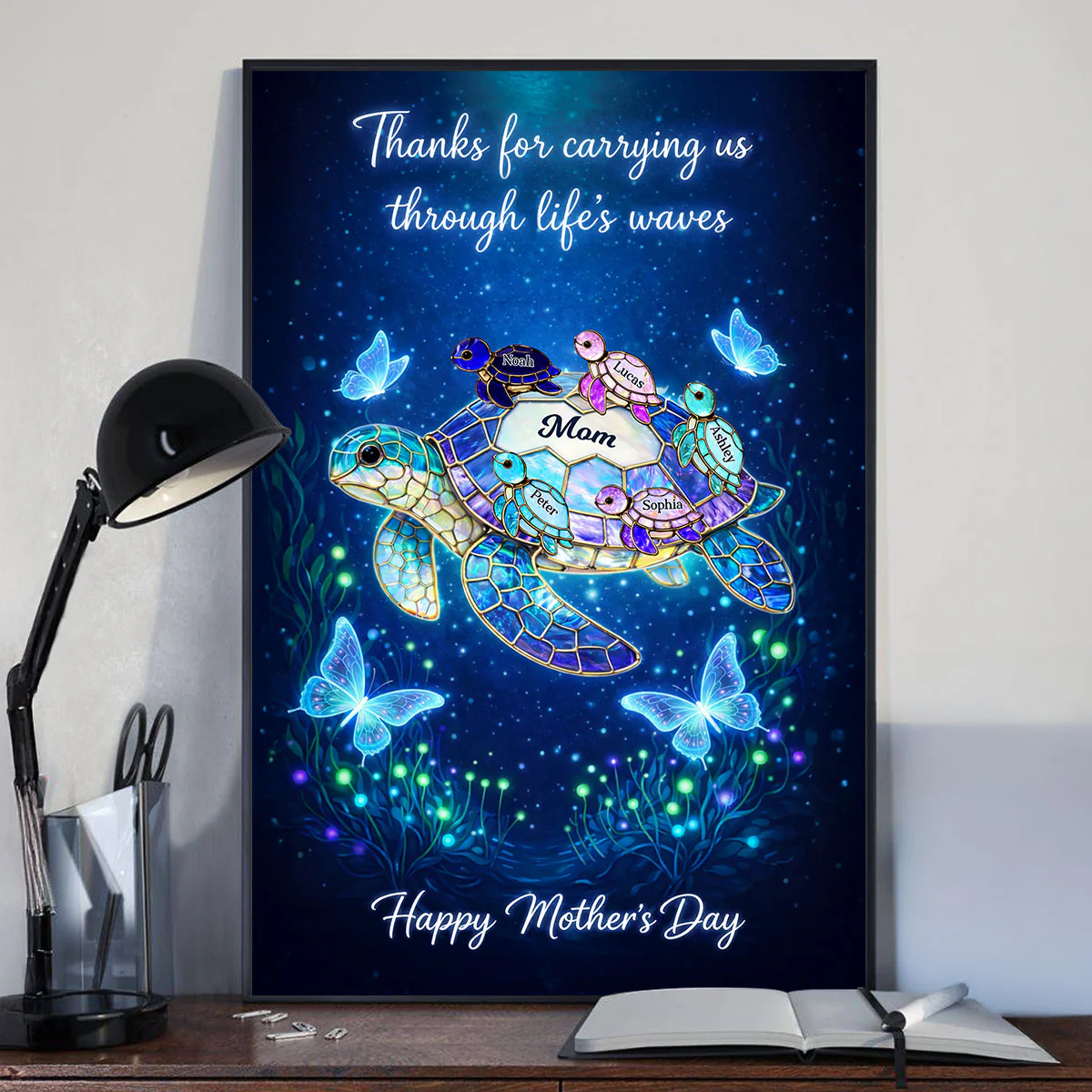 Thanks for Carrying Us Through Life's Waves - Personalized Poster - Mother's Day Gift for Mom, Wife - Image 2