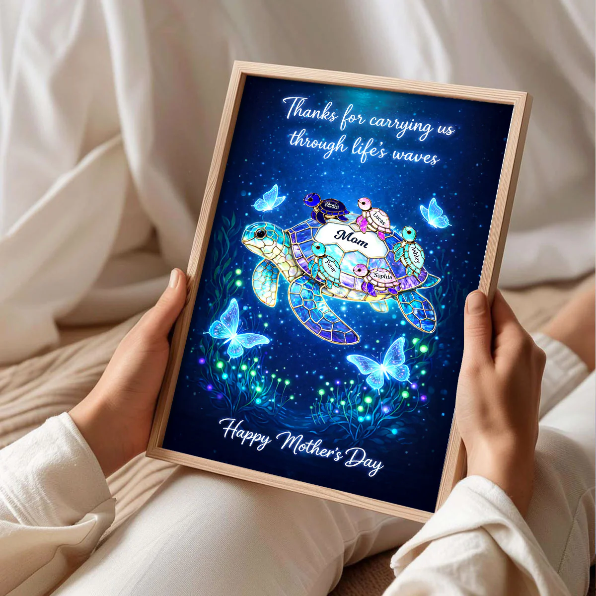 Thanks for Carrying Us Through Life's Waves - Personalized Poster - Mother's Day Gift for Mom, Wife - Image 4