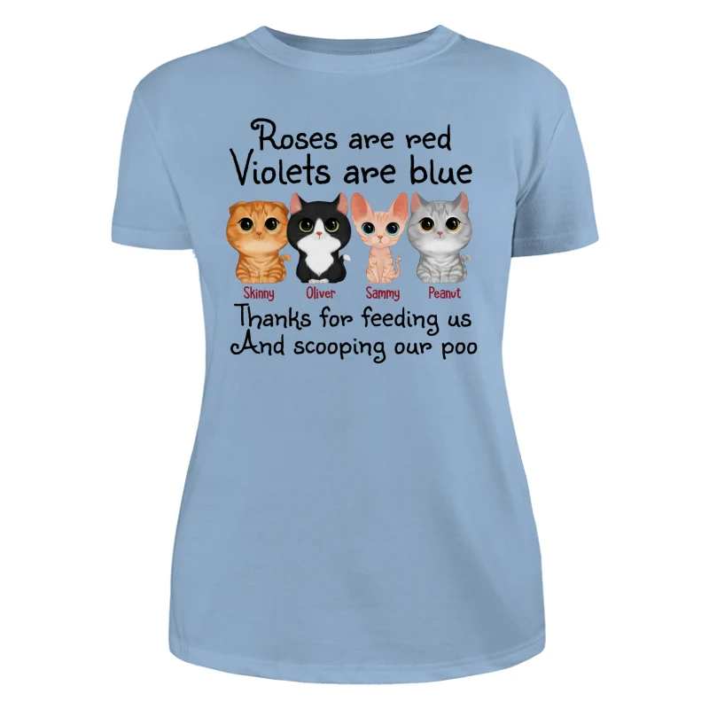 Thanks For Feeding Us Watercolor Cute Cats Personalized Shirt - Image 12