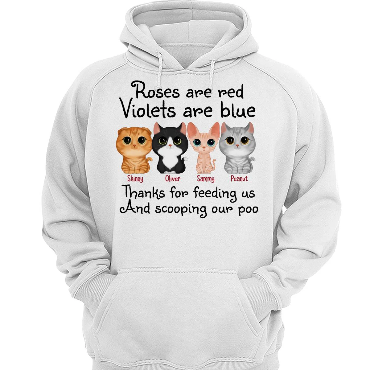 Thanks For Feeding Us Watercolor Cute Cats Personalized Shirt - Image 3