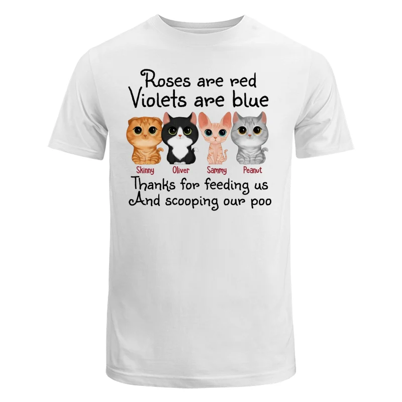 Thanks For Feeding Us Watercolor Cute Cats Personalized Shirt - Image 5