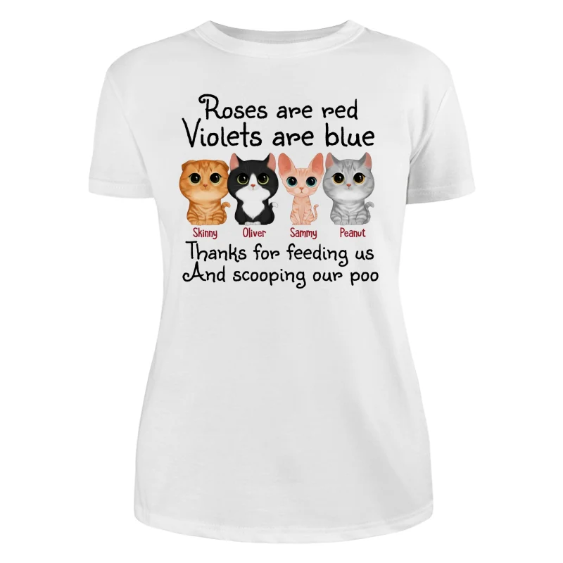 Thanks For Feeding Us Watercolor Cute Cats Personalized Shirt - Image 9